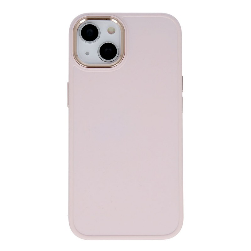 Силиконов кейс bSmart Silicone Satin Case, За iPhone 13 (6.1), Бледорозов