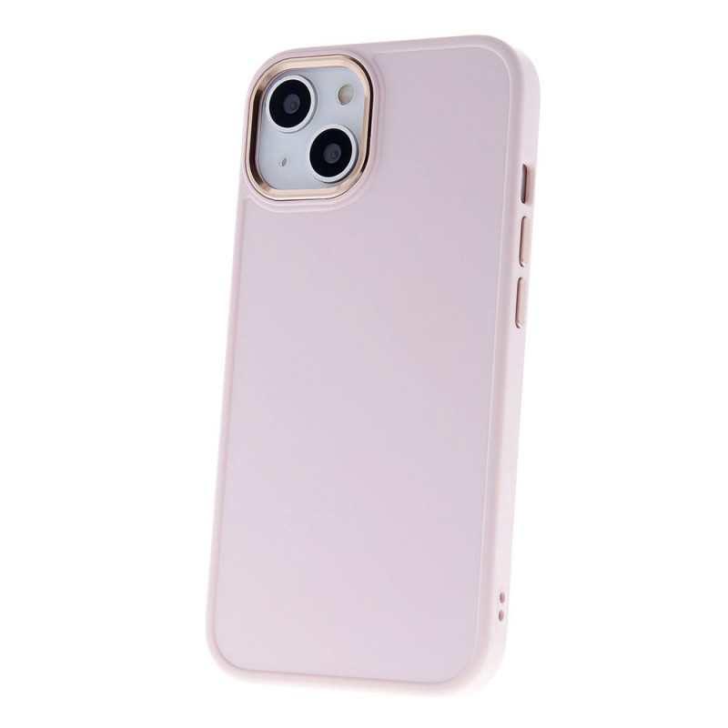 Силиконов кейс bSmart Silicone Satin Case, За iPhone 13 (6.1), Бледорозов