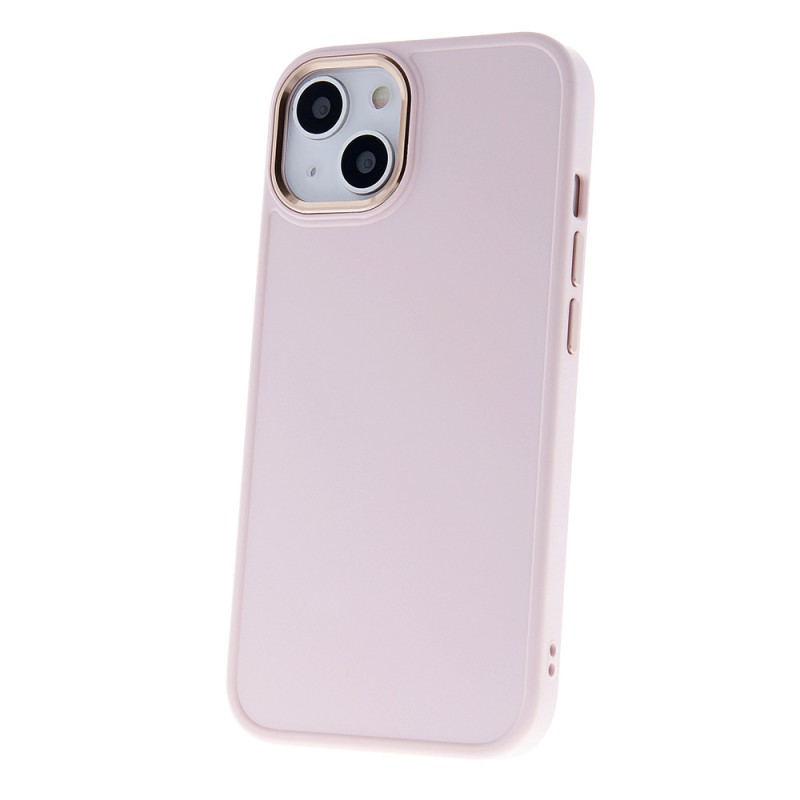 Силиконов кейс bSmart Silicone Satin Case, За iPhone 15 (6.1), Бледорозов