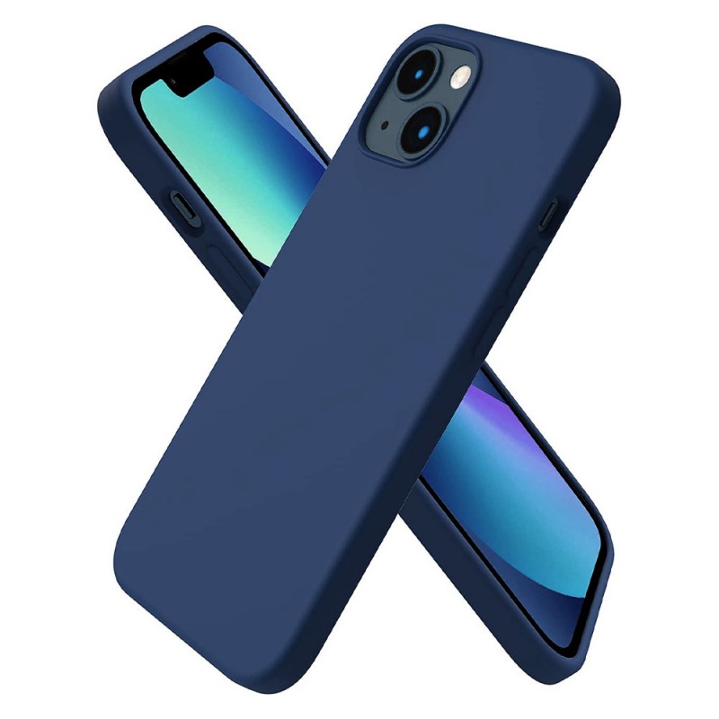 Силиконов кейс bSmart Silicone Soft Cover, За iPhone 13 (6.1), Тъмносин