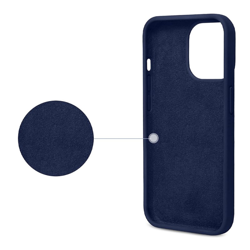 Силиконов кейс bSmart Silicone Soft Cover, За iPhone 13 (6.1), Тъмносин