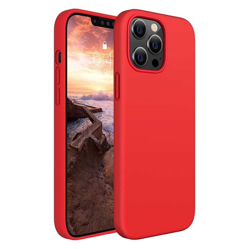 Силиконов кейс bSmart Silicone Soft Cover, За iPhone 14 Pro Max (6.7), Червен