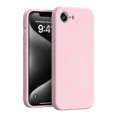 Силиконов кейс bSmart Silicone Soft Cover, За iPhone 16e / 17e, Розов