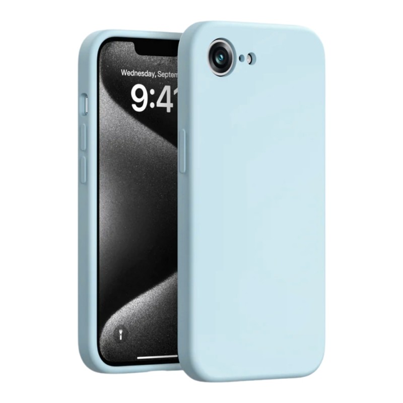 Силиконов кейс bSmart Silicone Soft Cover, За iPhone 16e, Светлосин