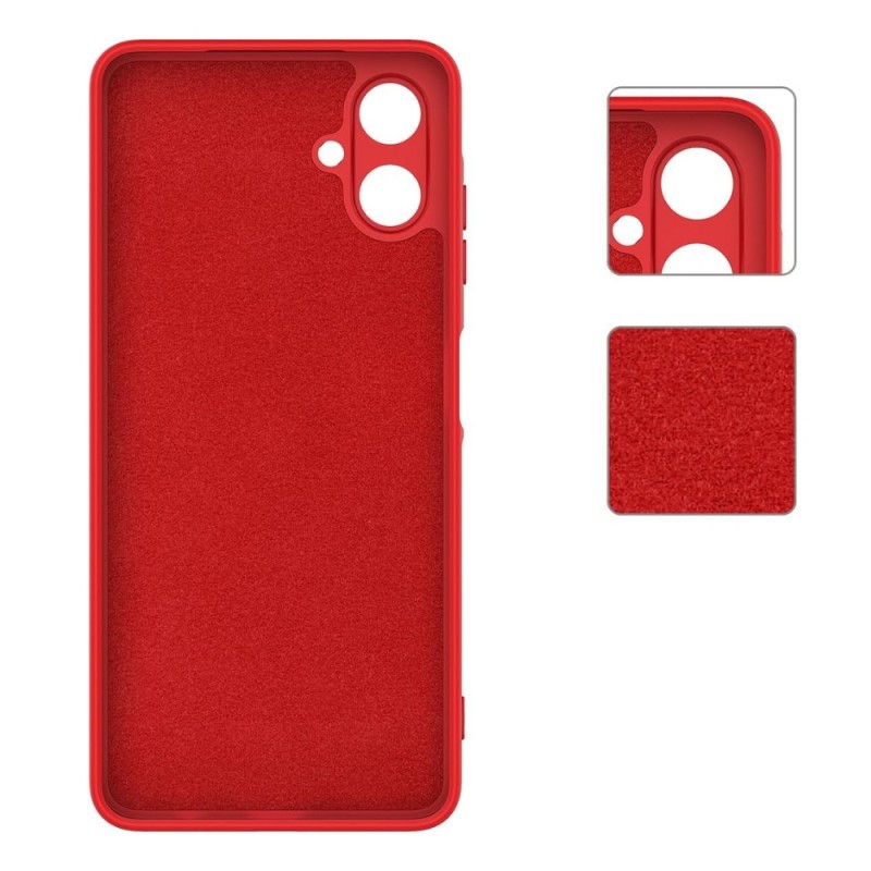 Силиконов кейс bSmart Silicone Soft Cover, За Samsung Galaxy A06, Червен