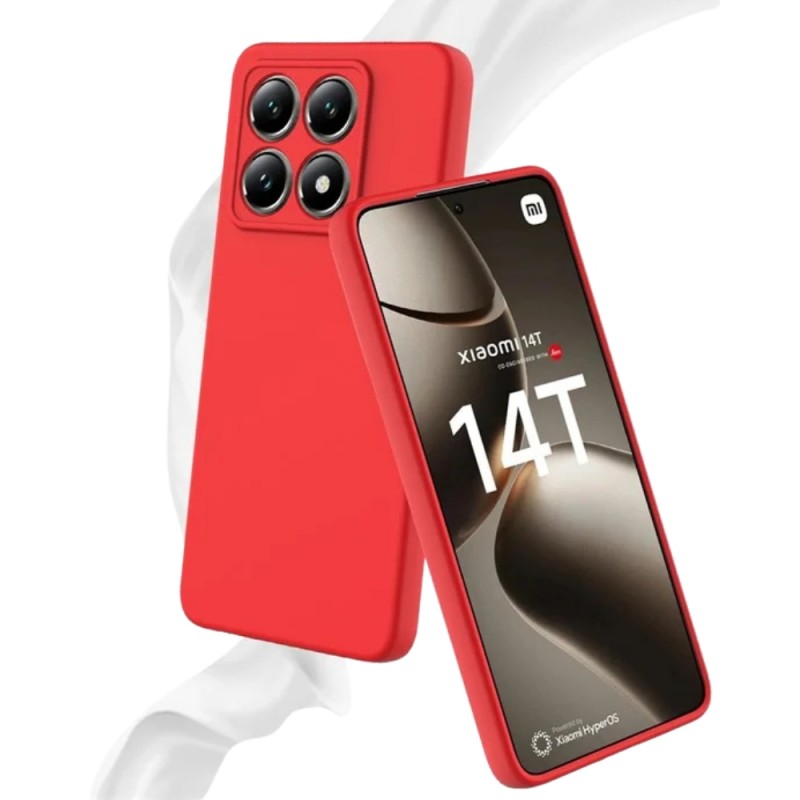 Силиконов кейс bSmart Silicone Soft Cover, За Xiaomi 14T, Червен