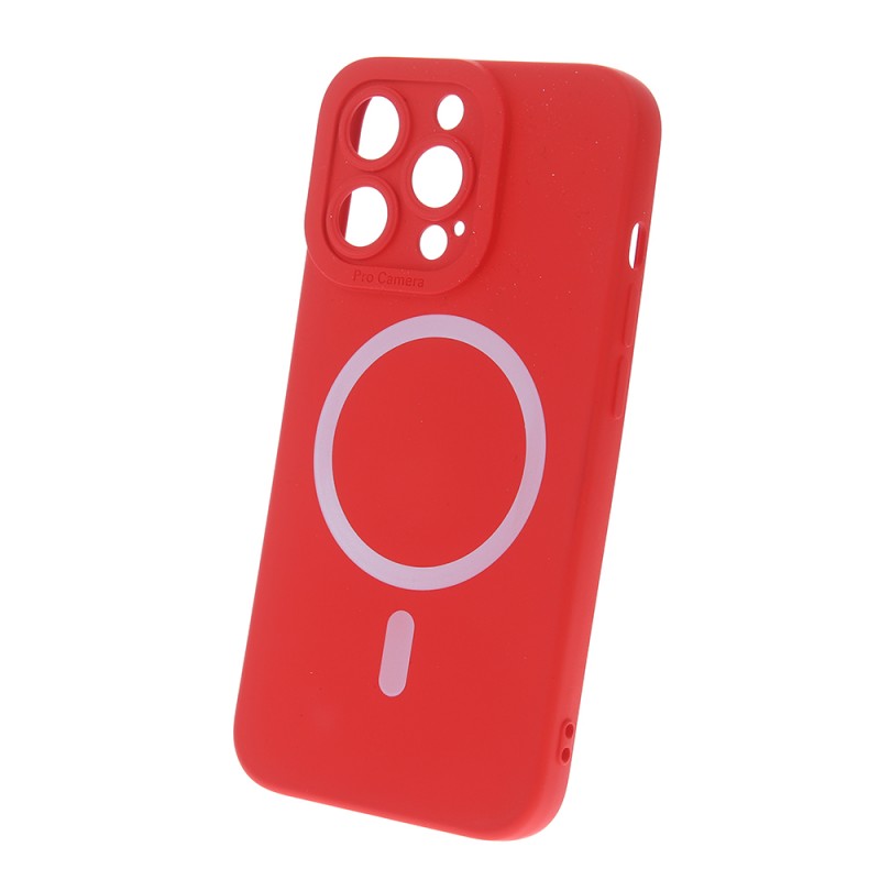 Силиконов кейс bSmart Silicone Soft Magsafe, За iPhone 14 Plus (6.7), Червен