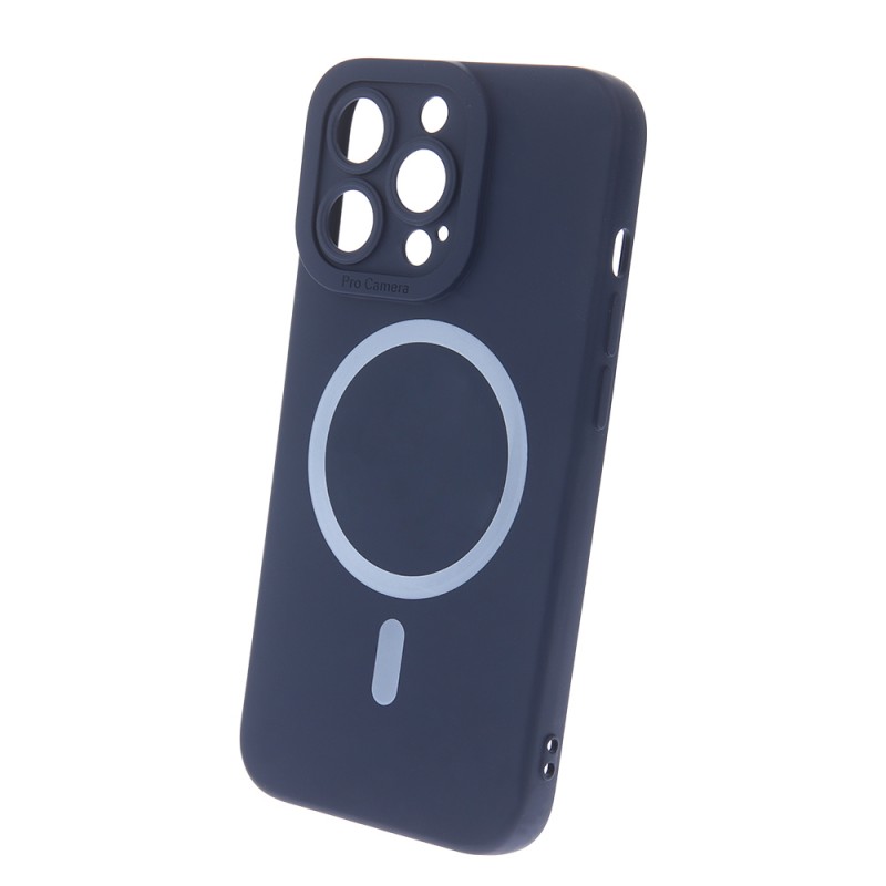 Силиконов кейс bSmart Silicone Soft Magsafe, За iPhone 14 Pro (6.1), Тъмносин