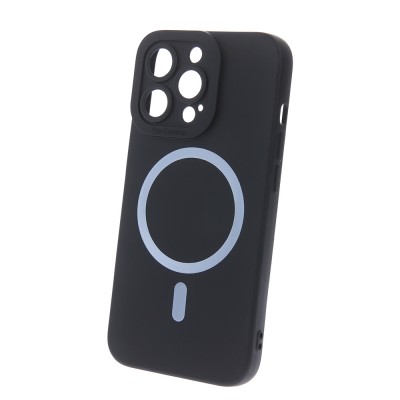 Силиконов кейс bSmart Silicone Soft Magsafe, За iPhone 15 (6.1), Черен