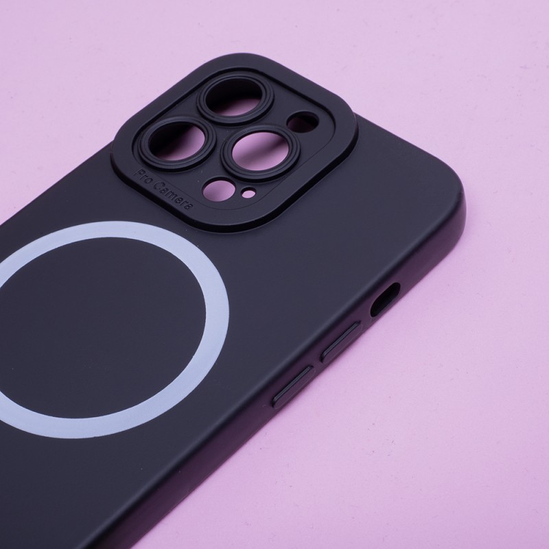 Силиконов кейс bSmart Silicone Soft Magsafe, За iPhone 15 Plus (6.7), Черен