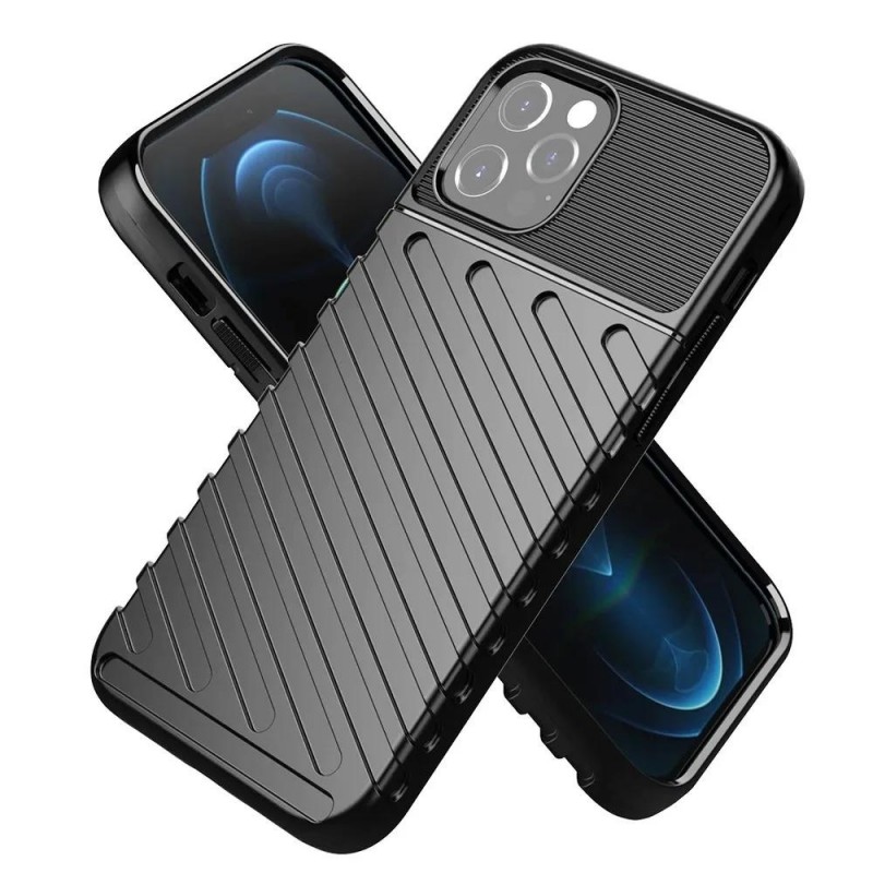 Силиконов кейс bSmart Thunder, За iPhone 13 Pro Max (6.7), Черен