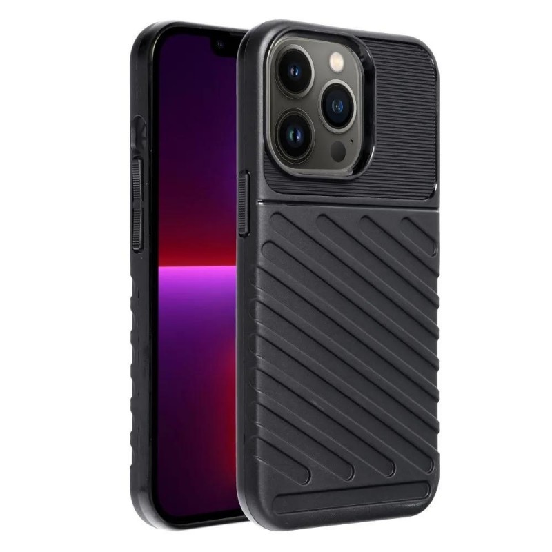 Силиконов кейс bSmart Thunder, За iPhone 13 Pro Max (6.7), Черен