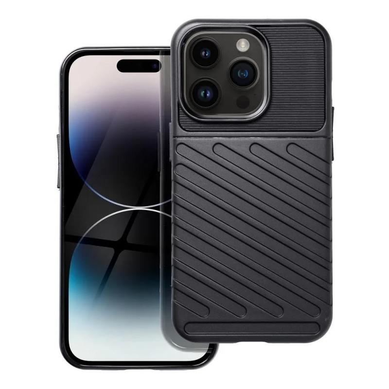 Силиконов кейс bSmart Thunder, За iPhone 14 Pro Max (6.7), Черен