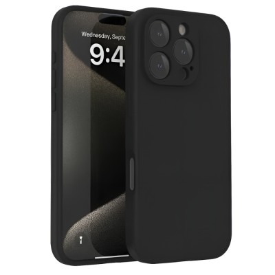 Силиконов кейс iPaky матиран, За iPhone 16 Pro (6.3), Черен