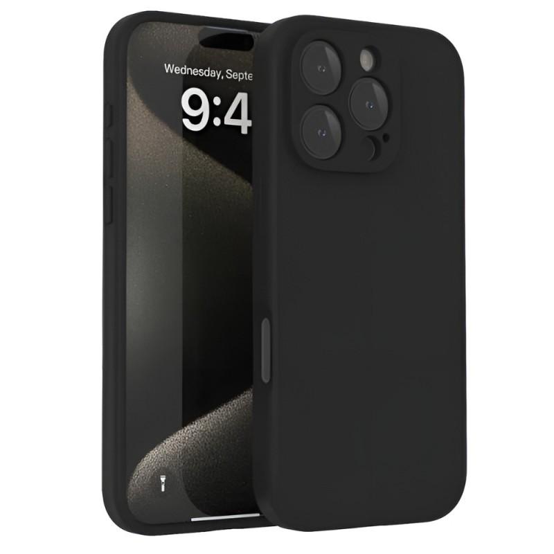 Силиконов кейс iPaky матиран, За iPhone 16 Pro Max (6.9), Черен