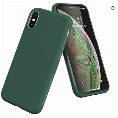 Силиконов кейс iPaky матиран, За iPhone X/XS, Тъмнозелен