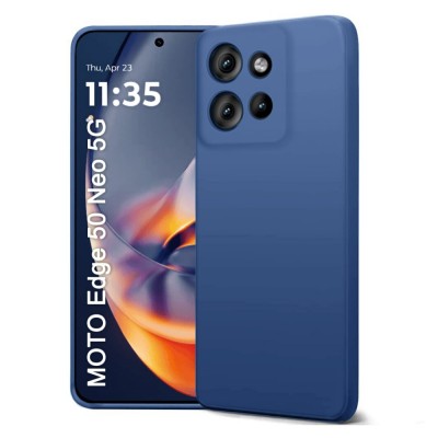 Силиконов кейс iPaky матиран, За Motorola Edge 50 Neo, Тъмносин