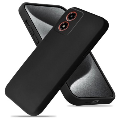 Силиконов кейс iPaky матиран, За Motorola Moto E14, Черен