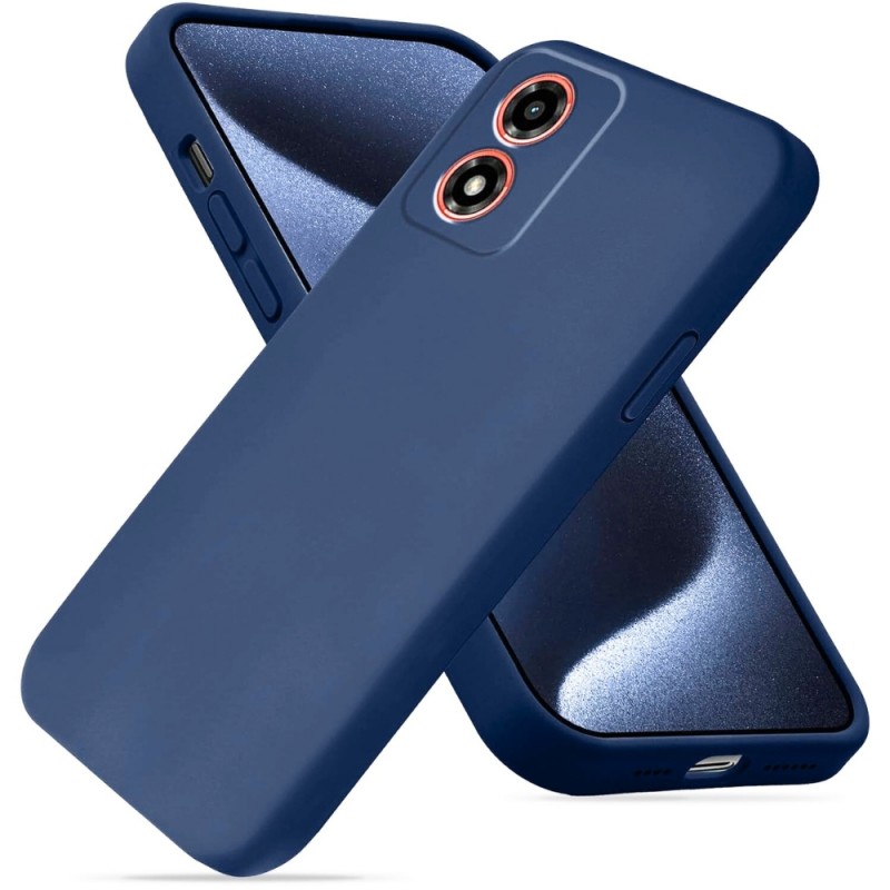 Силиконов кейс iPaky матиран, За Motorola Moto E14, Тъмносин