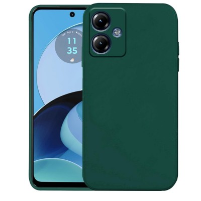 Силиконов кейс iPaky матиран, За Motorola Moto G14, Тъмнозелен