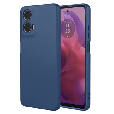 Силиконов кейс iPaky матиран, За Motorola Moto G85, Тъмносин