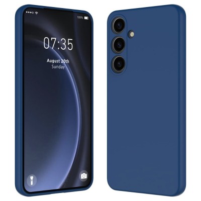 Силиконов кейс iPaky матиран, За Samsung Galaxy S24 FE, Тъмносин