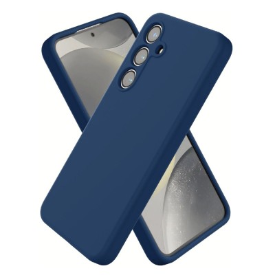 Силиконов кейс iPaky матиран, За Samsung Galaxy S25, Тъмносин