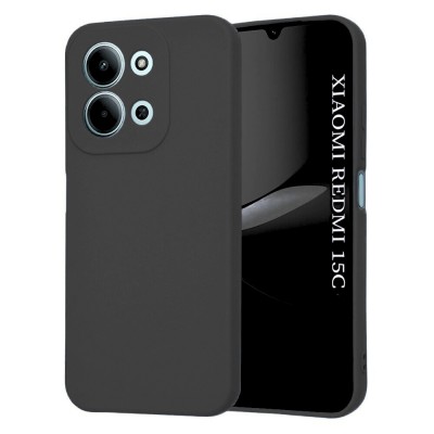 Силиконов кейс iPaky матиран, За Xiaomi Redmi 15C, Черен