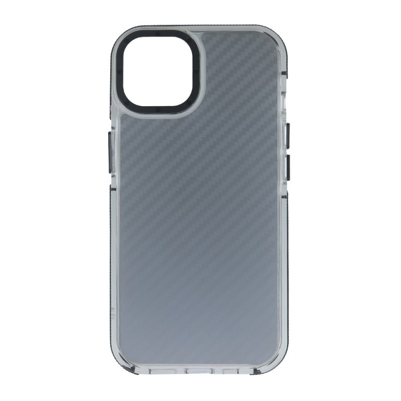 Силиконов кейс MBX Acrylic Carbon, За iPhone 15 Pro (6.1), Черен
