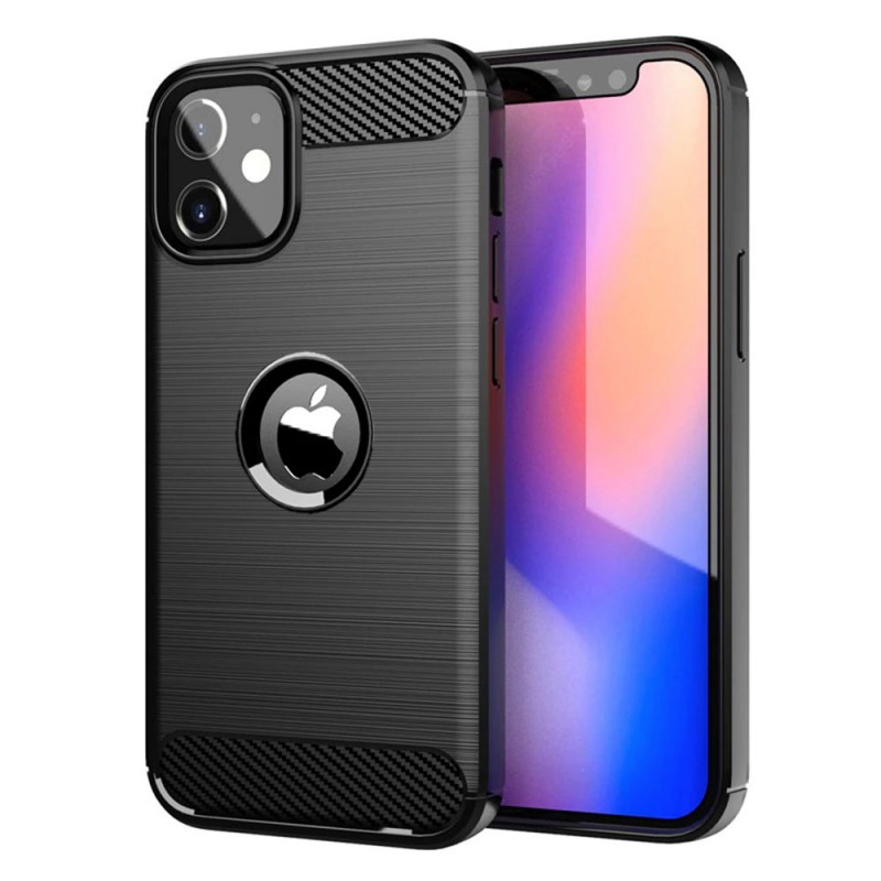 Силиконов кейс MBX Carbon, За iPhone 11 (6.1), Черен