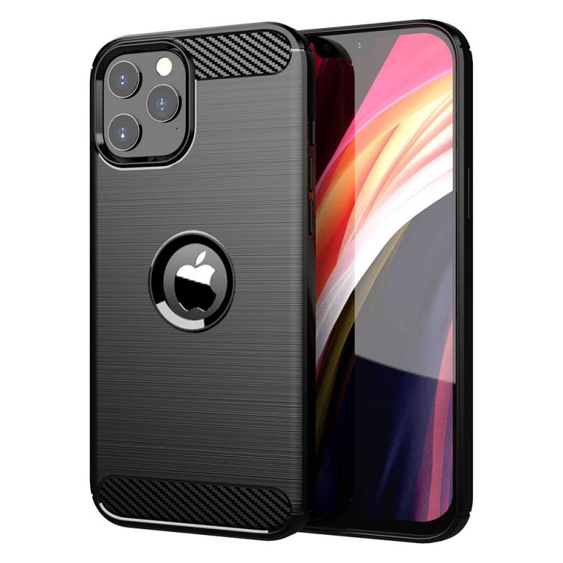Силиконов кейс MBX Carbon, За iPhone 13 (6.1), Черен