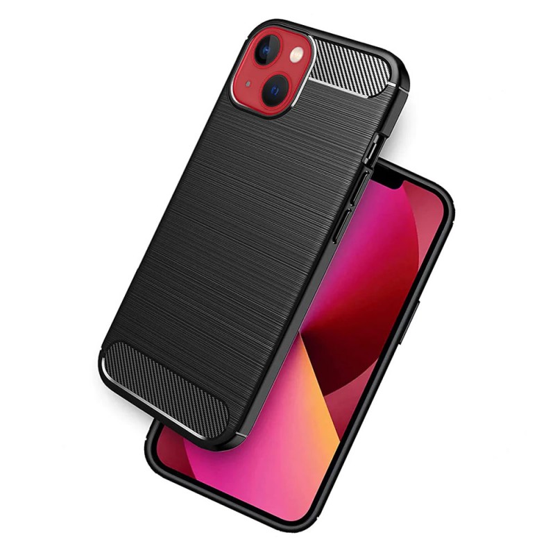 Силиконов кейс MBX Carbon, За iPhone 14 Plus (6.7), Черен