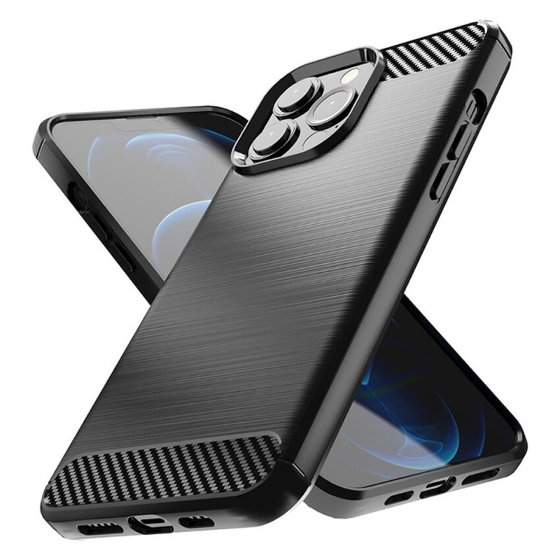 Силиконов кейс MBX Carbon, За iPhone 14 Pro Max (6.7), Черен