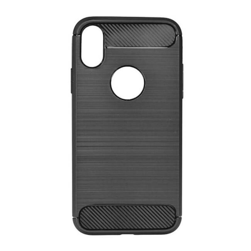 Силиконов кейс MBX Carbon, За iPhone X/XS, Черен