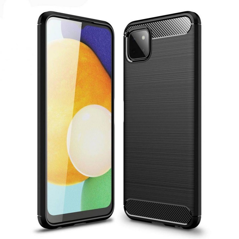 Силиконов кейс MBX Carbon, За Samsung Galaxy A22 4G (A225F), Черен