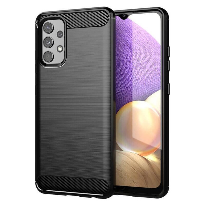 Силиконов кейс MBX Carbon, За Samsung Galaxy A32 4G (A325F), Черен