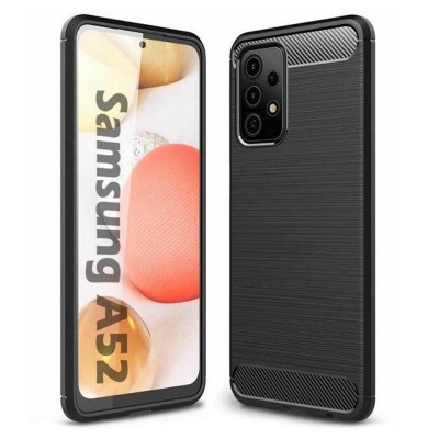 Силиконов кейс MBX Carbon, За Samsung Galaxy A52 4G/5G/A52s (A525F/A526B/A528B), Черен