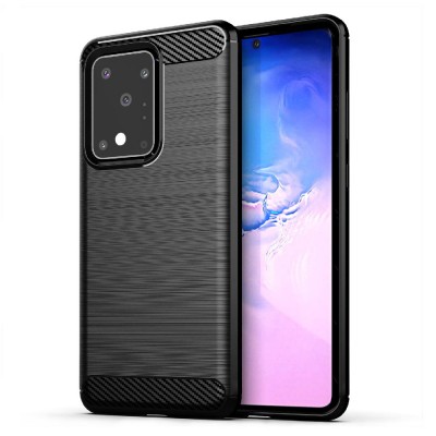 Силиконов кейс MBX Carbon, За Samsung Galaxy S20 Ultra (G988B), Черен