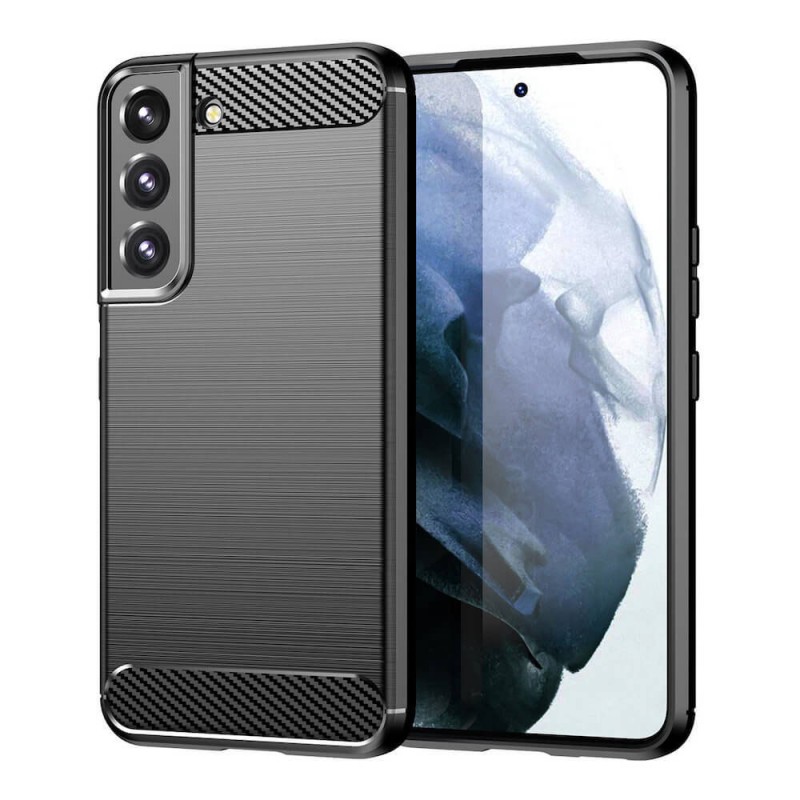 Силиконов кейс MBX Carbon, За Samsung Galaxy S22 Plus 5G (S906B), Черен