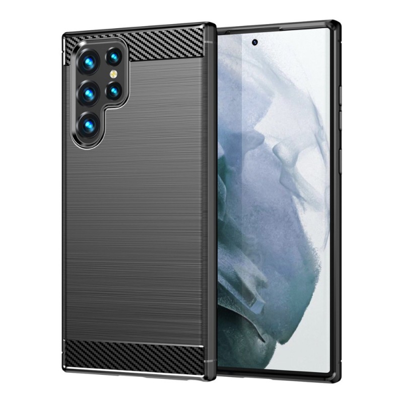 Силиконов кейс MBX Carbon, За Samsung Galaxy S23 Ultra (S918B), Черен