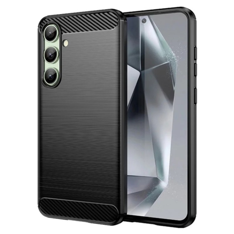 Силиконов кейс MBX Carbon, За Samsung Galaxy S24 FE, Черен