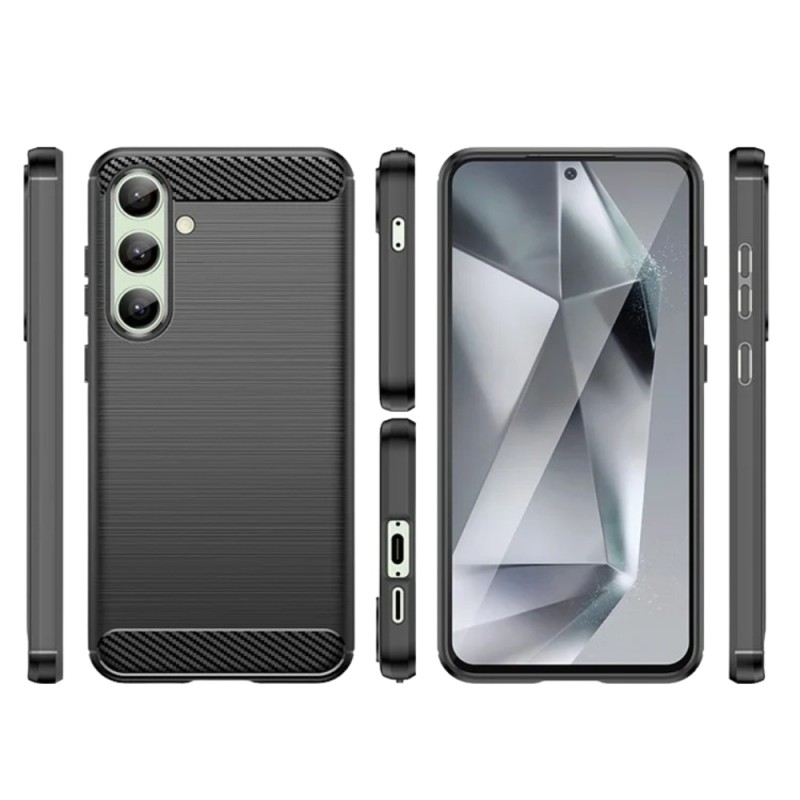 Силиконов кейс MBX Carbon, За Samsung Galaxy S24 FE, Черен