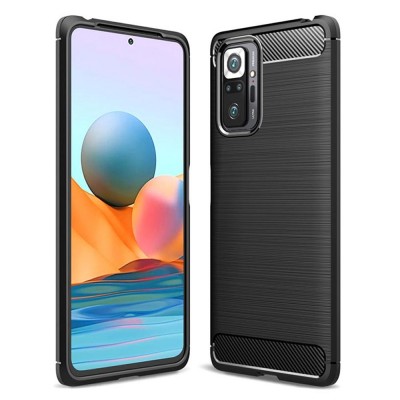 Силиконов кейс MBX Carbon, За Xiaomi Redmi Note 10 Pro, Черен
