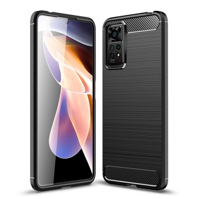 Силиконов кейс MBX Carbon, За Xiaomi Redmi Note 11 Pro 4G/Note 11 Pro 5G/Note 12 Pro 4G, Черен