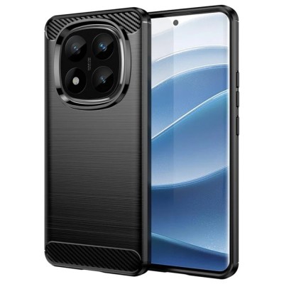 Силиконов кейс MBX Carbon, За Xiaomi Redmi Note 14 Pro+, Черен