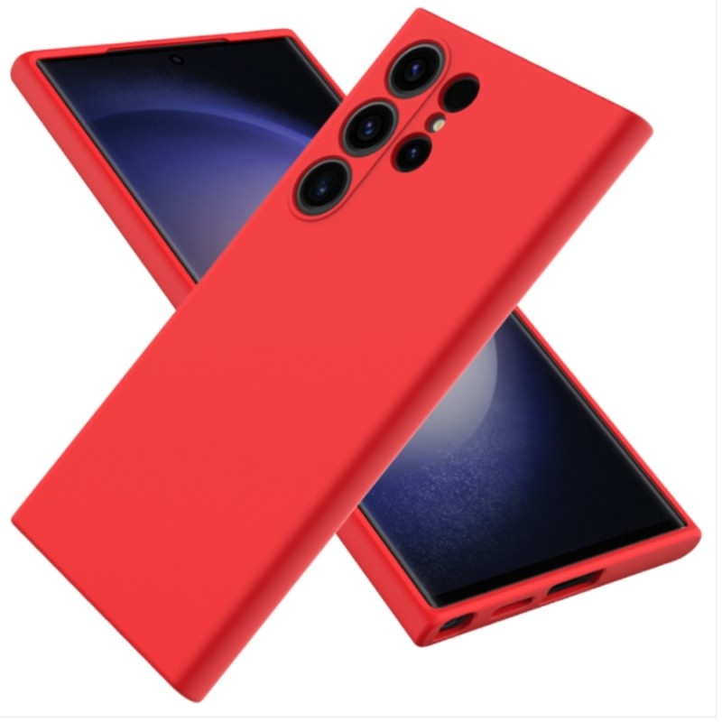 Силиконов кейс MBX Silicone Soft and Silky Case, За Samsung Galaxy S24 (S921B), Червен