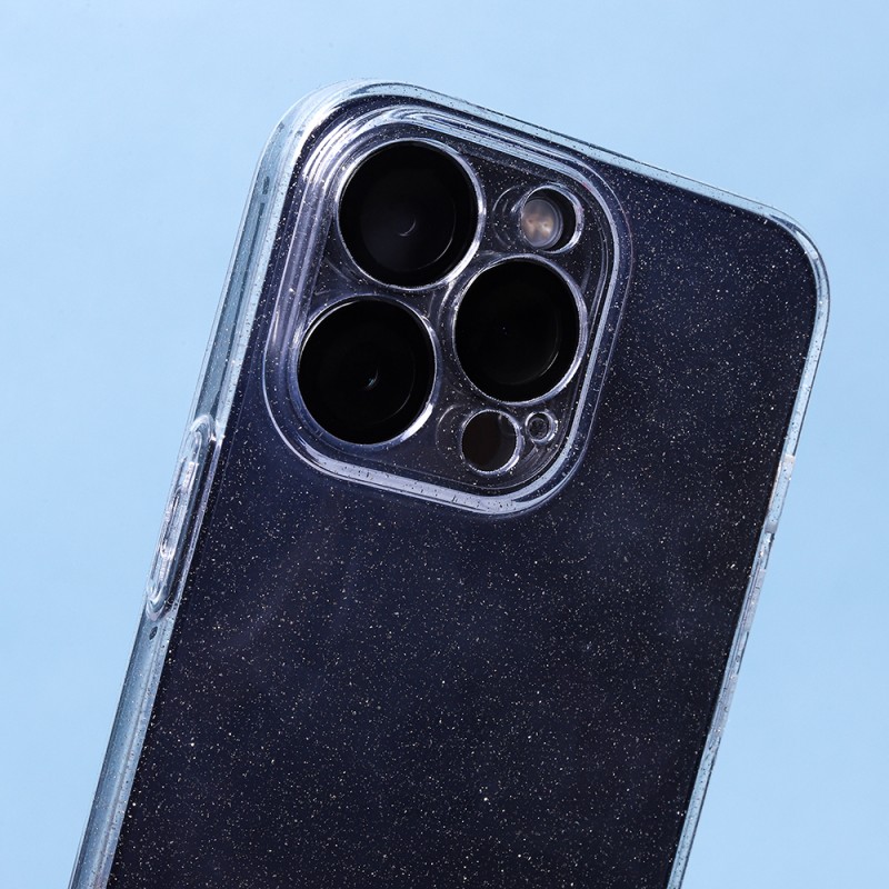 Силиконов кейс Shine 2 mm брокатен, За iPhone 13 (6.1), Прозрачен