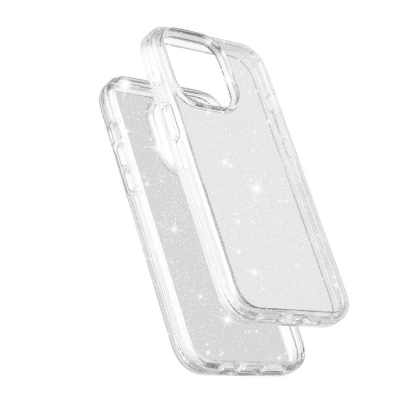 Силиконов кейс Shine 2 mm брокатен, За iPhone 16 Pro (6.3), Прозрачен