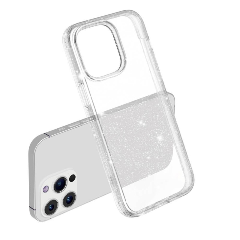Силиконов кейс Shine 2 mm брокатен, За iPhone 16 Pro Max (6.9), Прозрачен