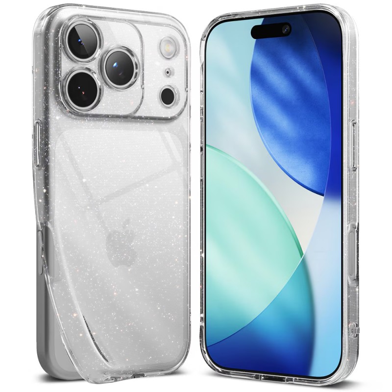 Силиконов кейс Shine 2 mm брокатен, За iPhone 17 Pro (6.3), Прозрачен